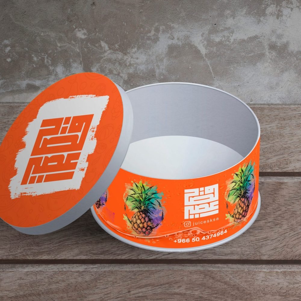 Juice box design orange and white